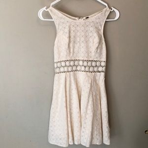 Free People white lace cut out dress